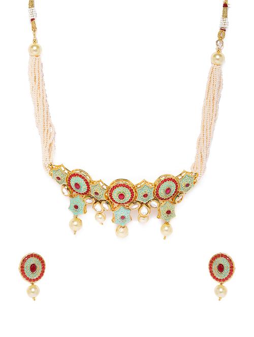gold brass set & drop earrings - 16967470 - Standard Image - 1