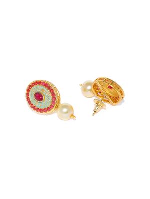 gold brass set & drop earrings - 16967470 - Standard Image - 3