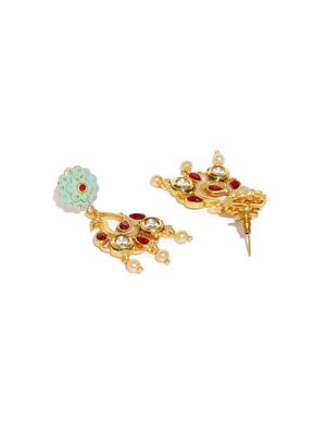 gold brass pendants and earring - 16967473 - Standard Image - 3