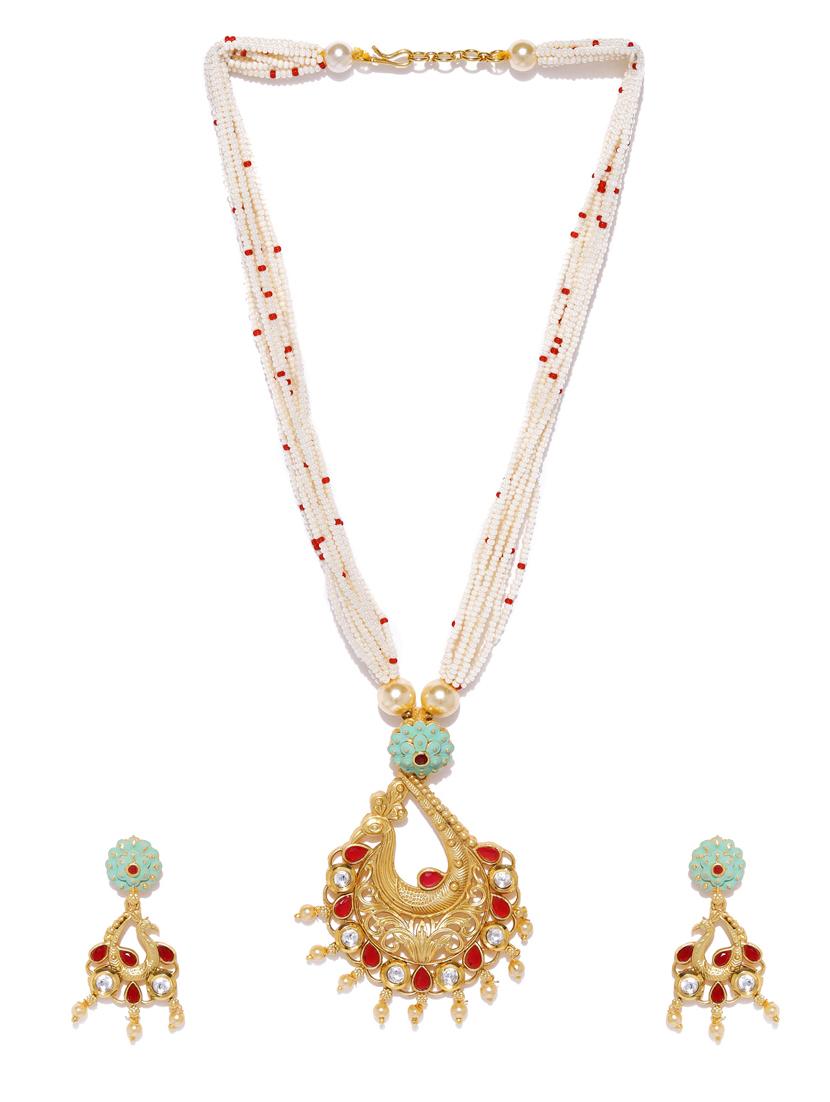 gold brass pendants and earring - 16967473 - Zoom Image - 2