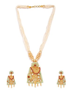 gold brass pendants and earring - 16967474 - Standard Image - 2