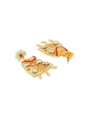 gold brass pendants and earring - 16967474 - Standard Image - 3