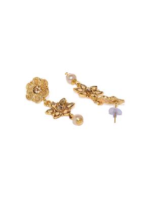 gold brass set & drop earrings - 16967476 - Standard Image - 3