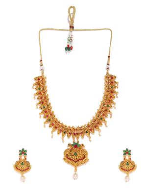 gold brass set & drop earrings - 16967477 - Standard Image - 2