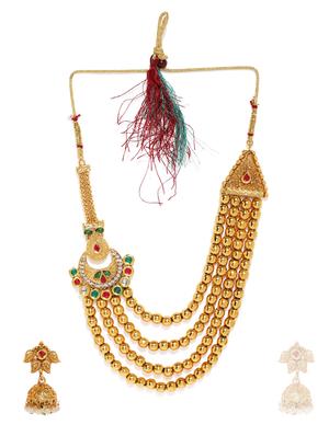 gold brass set & drop earrings - 16967482 - Standard Image - 2