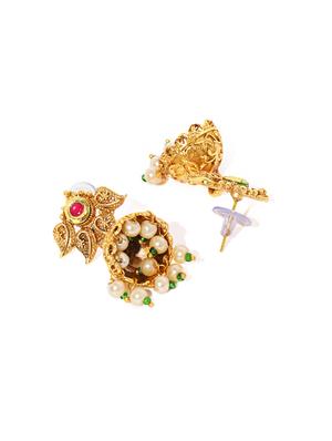 gold brass set & drop earrings - 16967482 - Standard Image - 3