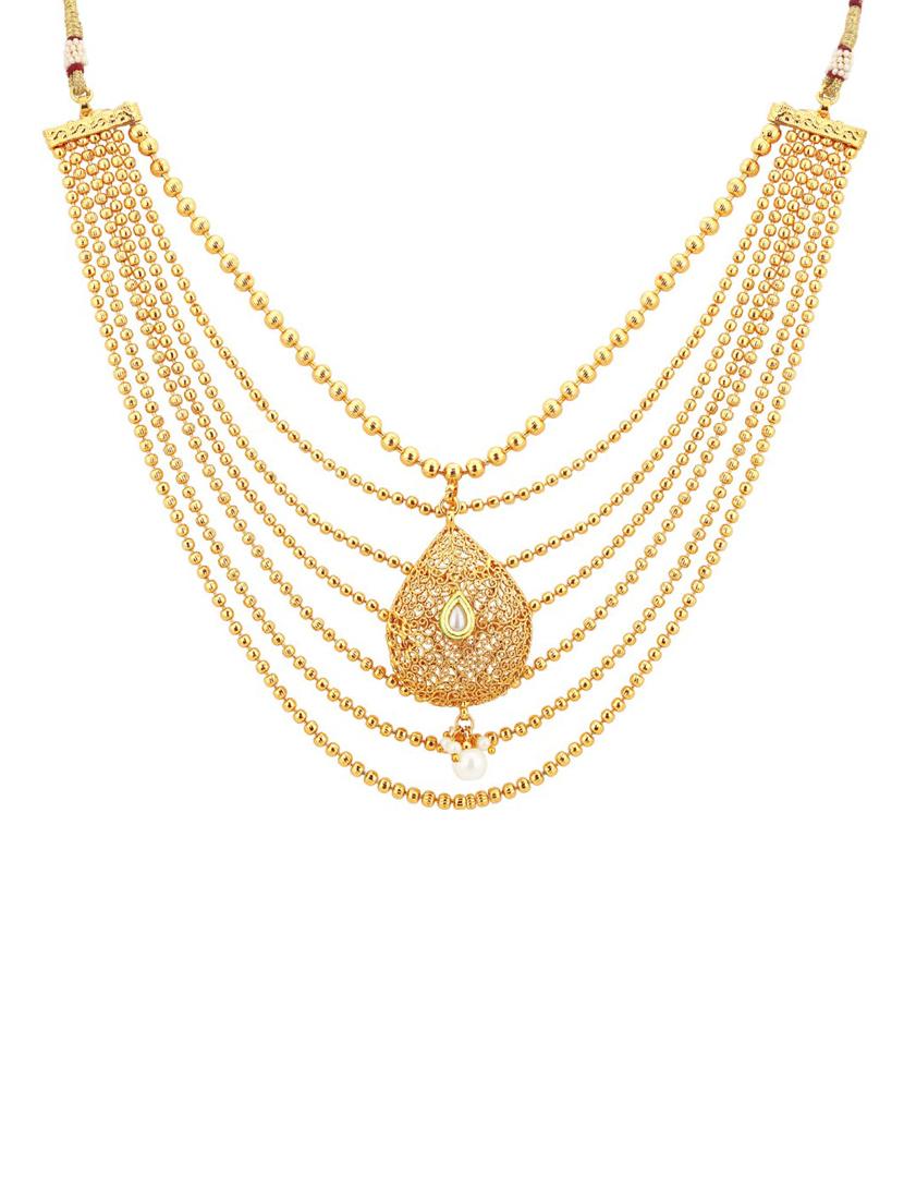 gold brass set & drop earrings - 16967486 - Zoom Image - 2