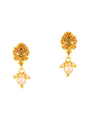 gold brass mangalsutra & drop earrings - 16967496 - Standard Image - 3