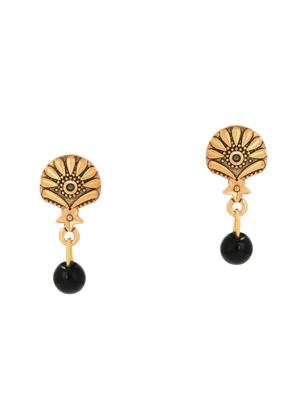 gold brass mangalsutra & drop earrings - 16967506 - Standard Image - 3