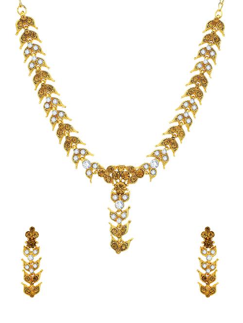 gold brass necklaces and earring - 16967517 - Standard Image - 1