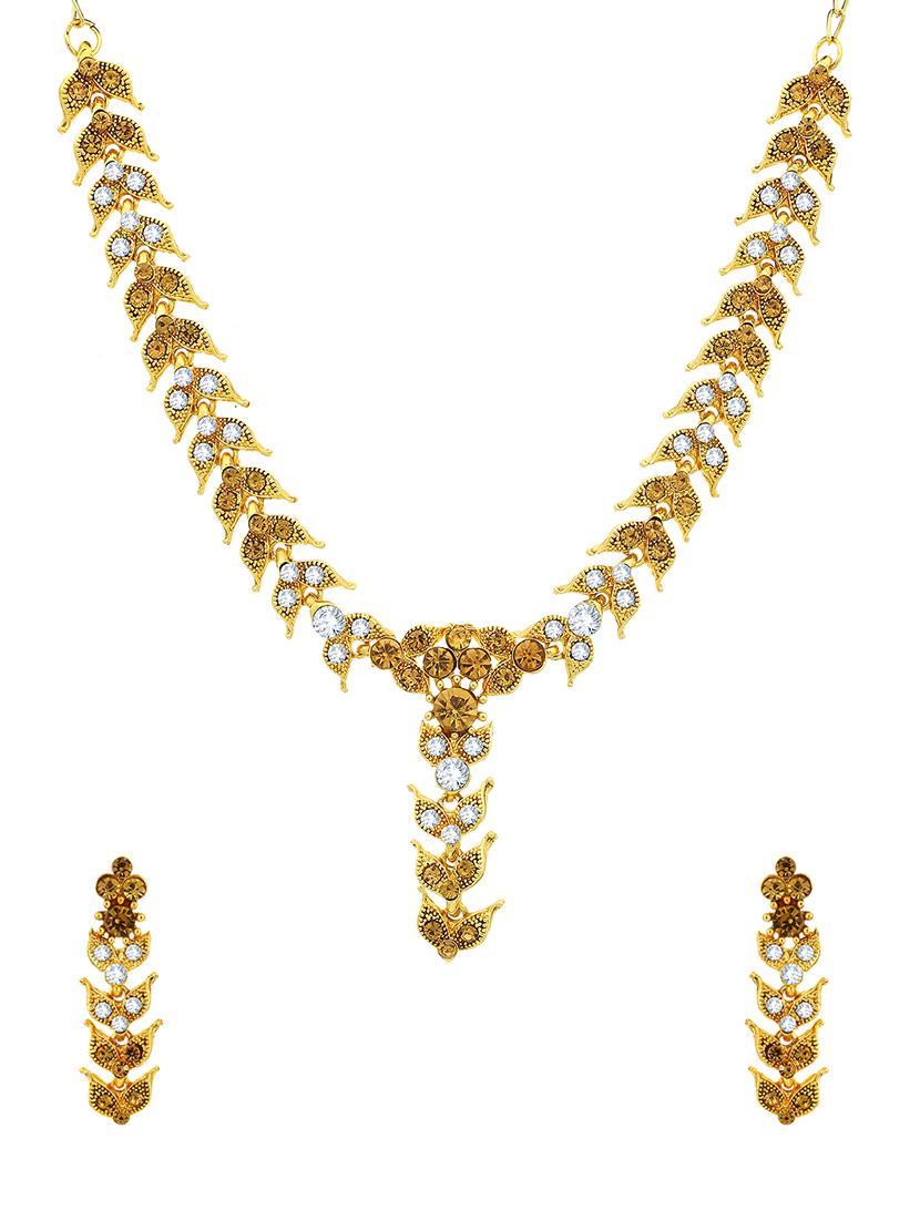 gold brass necklaces and earring - 16967517 - Zoom Image - 1