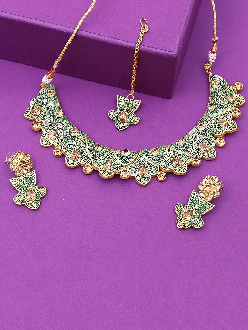 green brass necklaces and earring - 16967518 - Zoom Image - 1