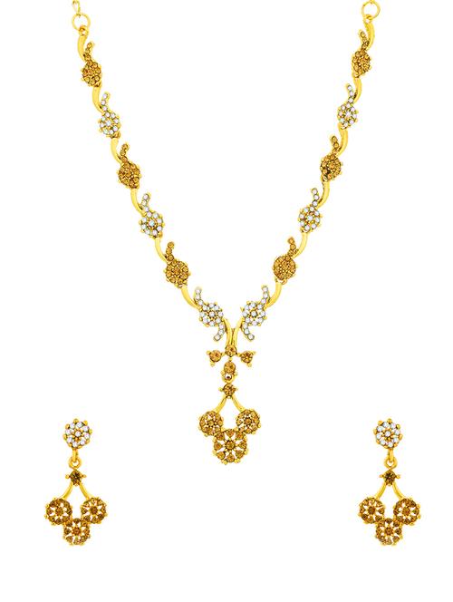 gold brass necklaces and earring - 16967520 - Standard Image - 1