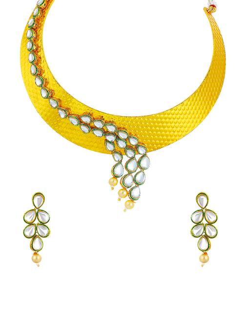 gold brass set & drop earrings - 16967525 - Standard Image - 1