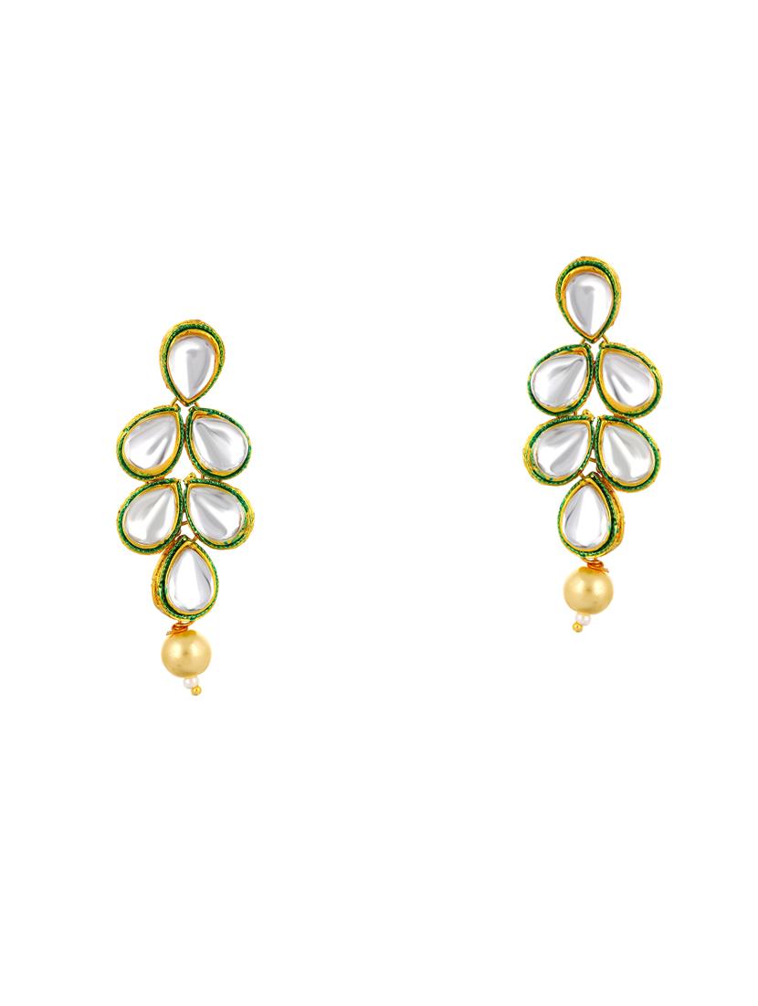 gold brass set & drop earrings - 16967525 - Zoom Image - 2