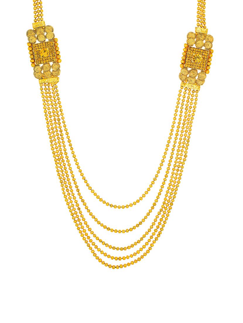 gold brass set & drop earrings - 16967540 - Zoom Image - 2