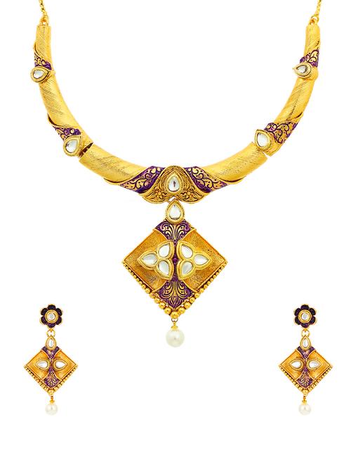 gold brass set & drop earrings - 16967542 - Standard Image - 1