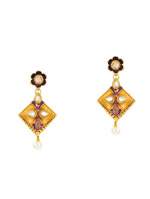 gold brass set & drop earrings - 16967542 - Standard Image - 3