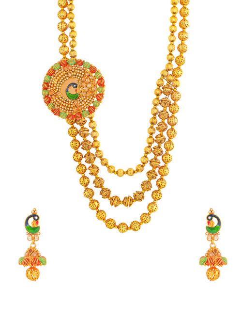 gold brass necklaces and earrings - 16967556 - Standard Image - 1