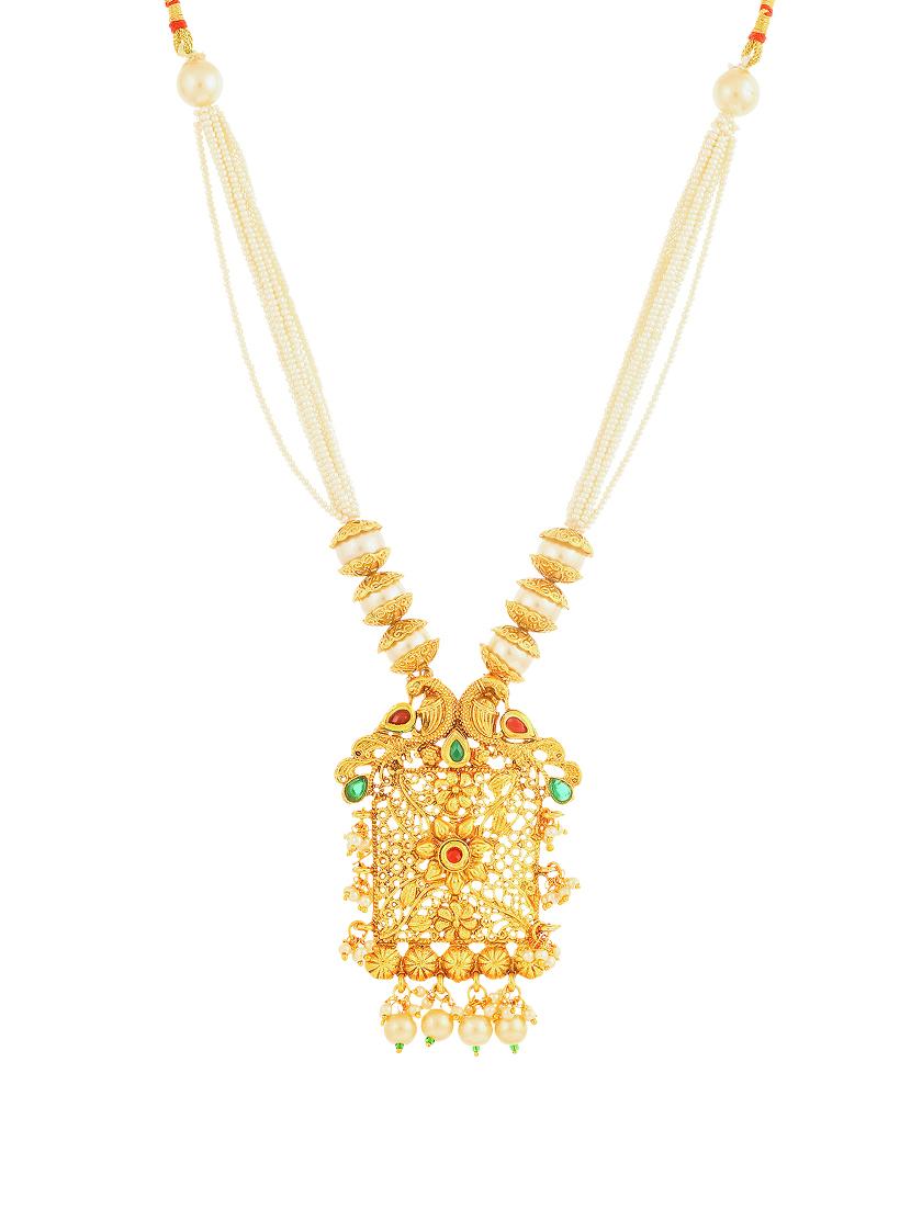 gold brass set & drop earrings - 16967569 - Zoom Image - 2