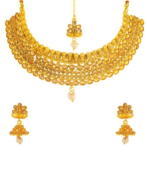 gold brass set & drop earrings - 16967572 - Standard Image - 1