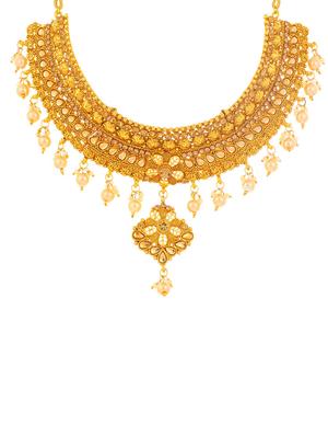 gold brass necklaces and earring - 16967574 - Standard Image - 2