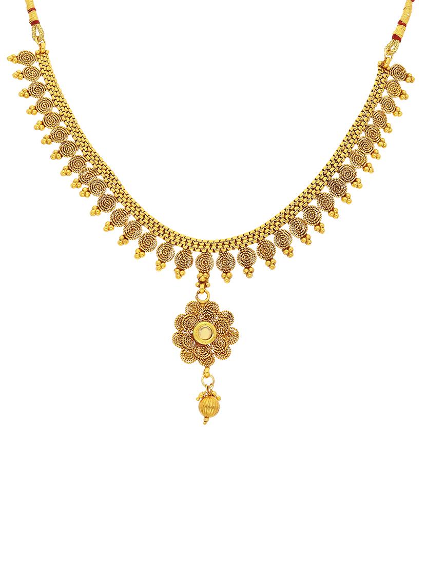 gold brass set & drop earrings - 16967578 - Zoom Image - 3