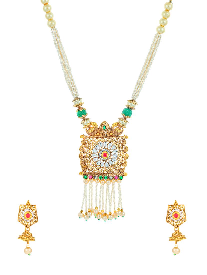 gold brass pendants and earring - 16967581 - Zoom Image - 1