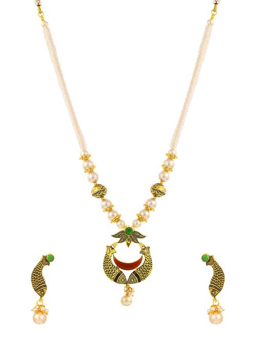 green brass pendants and earring - 16967589 - Standard Image - 1