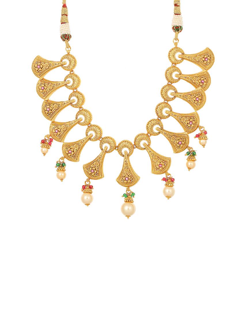 red brass set & drop earrings - 16967592 - Zoom Image - 2
