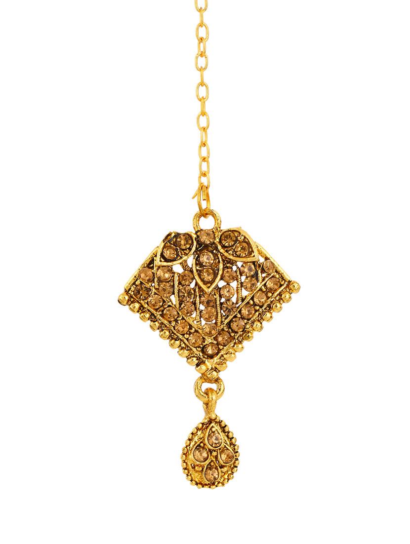 gold brass set & drop earrings - 16967598 - Zoom Image - 4