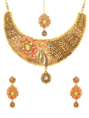 gold brass set & drop earrings - 16967600 - Standard Image - 2