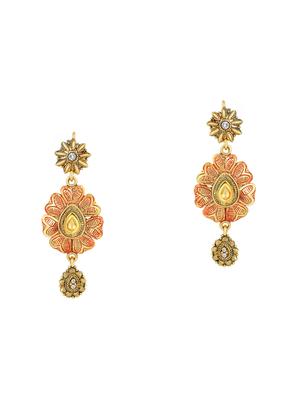 gold brass set & drop earrings - 16967600 - Standard Image - 4