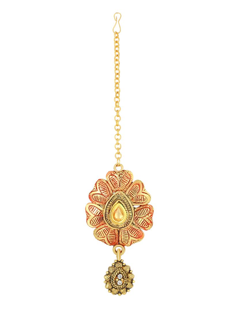 gold brass set & drop earrings - 16967600 - Zoom Image - 5