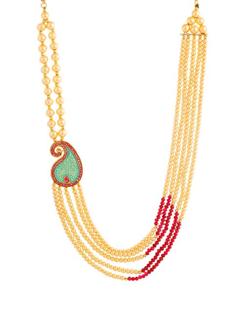 pink brass set & drop earrings - 16967604 - Standard Image - 1