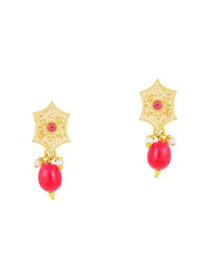 pink brass set & drop earrings - 16967605 - Standard Image - 3