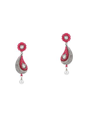 pink brass set & drop earrings - 16967606 - Standard Image - 3