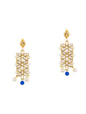 blue gold brass set & drop earrings - 16967612 - Standard Image - 3