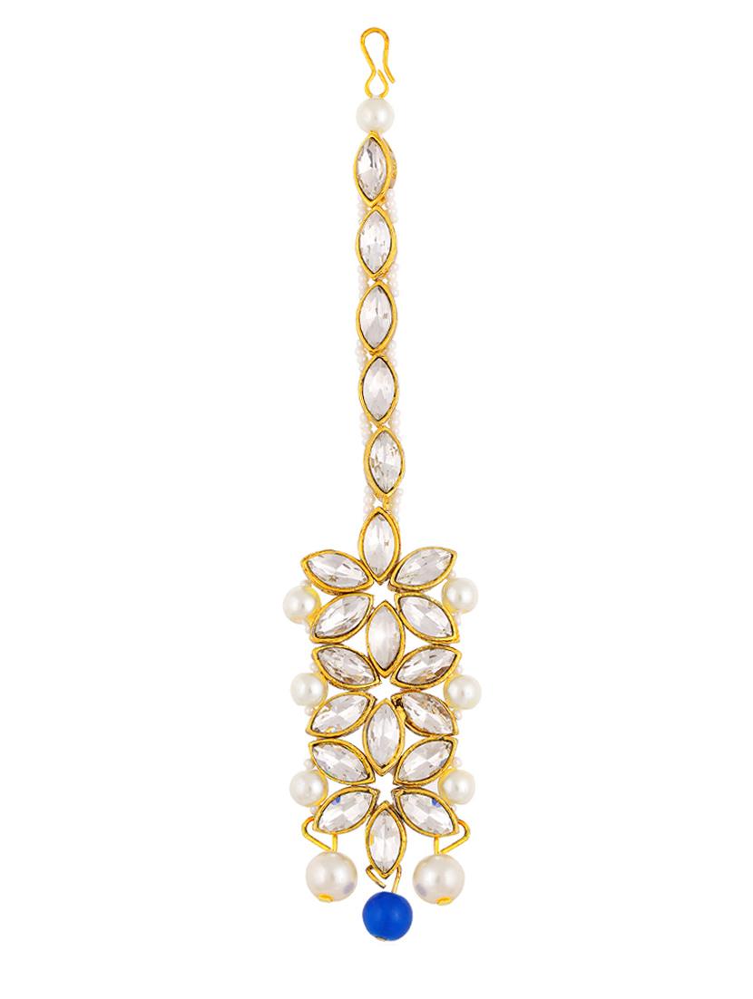 blue gold brass set & drop earrings - 16967612 - Zoom Image - 4