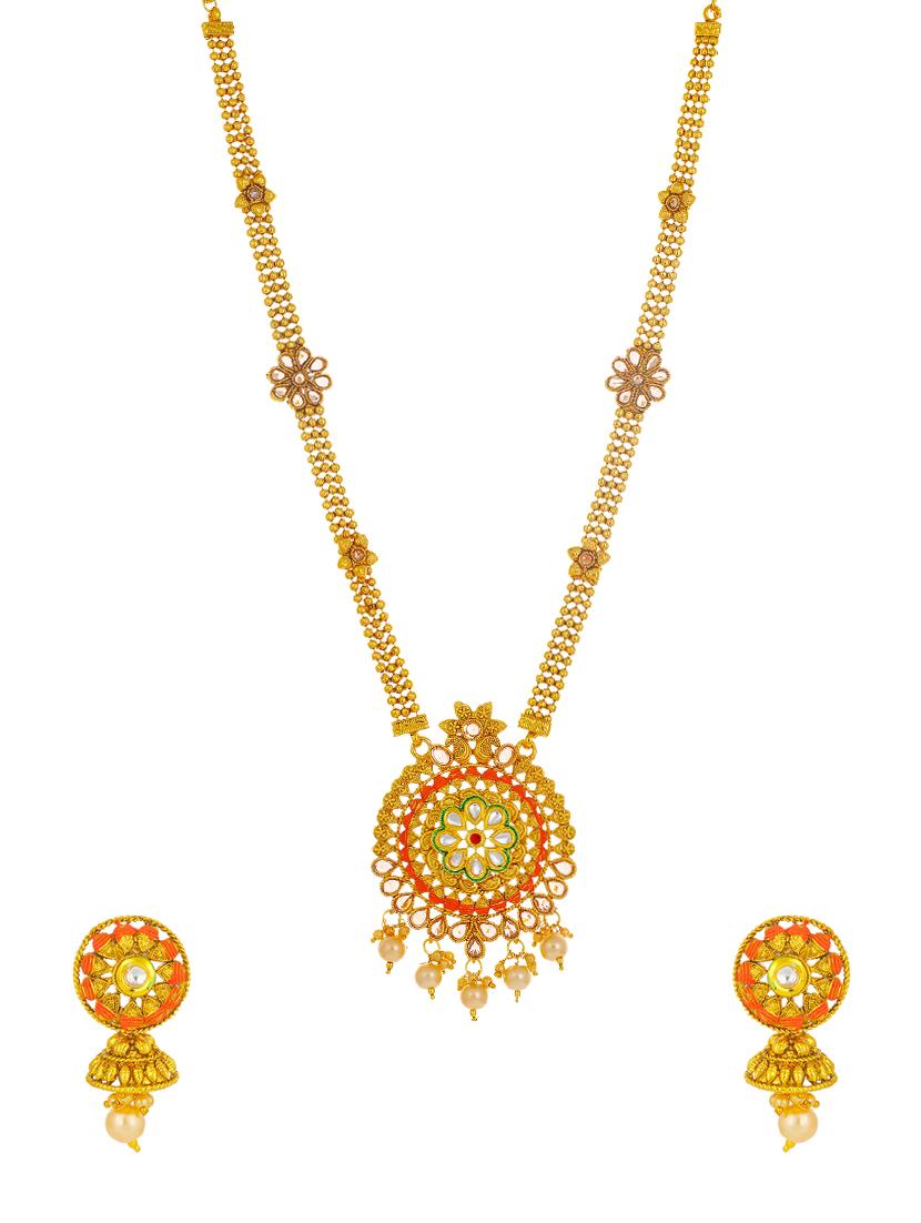 gold brass pendants and earring - 16967616 - Zoom Image - 1