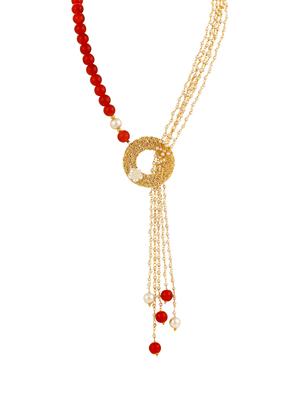 red brass set & drop earrings - 16967617 - Standard Image - 2