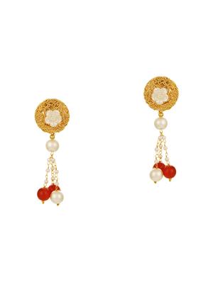 red brass set & drop earrings - 16967617 - Standard Image - 3