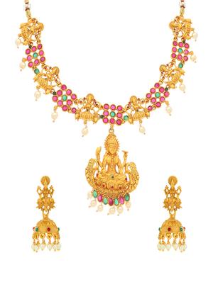 gold brass set & drop earrings - 16967633 - Standard Image - 2