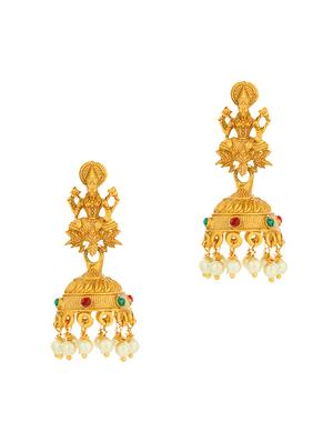 gold brass set & drop earrings - 16967633 - Standard Image - 4