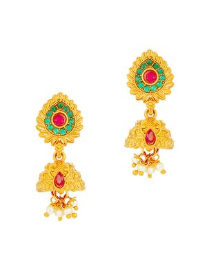 red gold brass set & drop earrings - 16967636 - Standard Image - 4