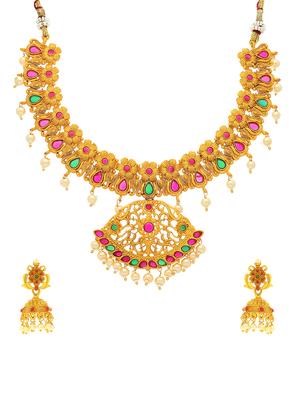 multi gold brass set & drop earring - 16967638 - Standard Image - 2