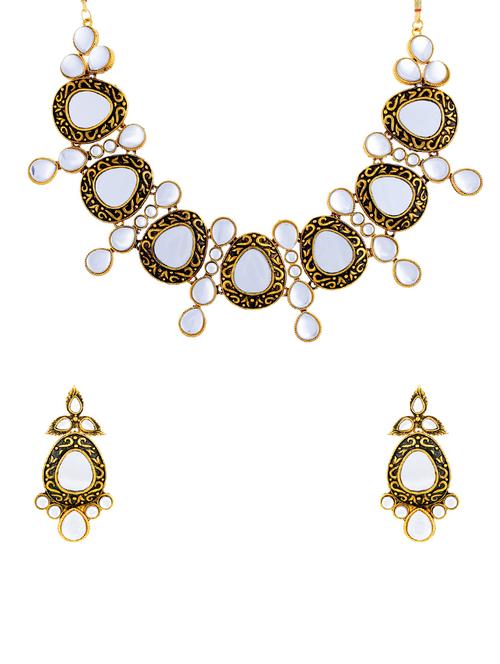 gold brass necklaces and earring - 16967641 - Standard Image - 1