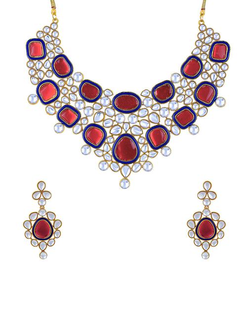 gold brass necklaces and earring - 16967644 - Standard Image - 1