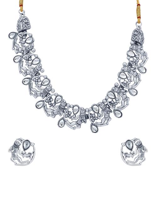 silver brass necklaces and earring - 16967648 - Standard Image - 1