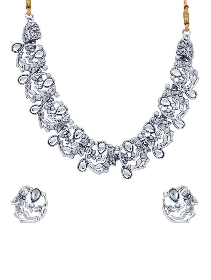 silver brass necklaces and earring - 16967648 - Zoom Image - 1